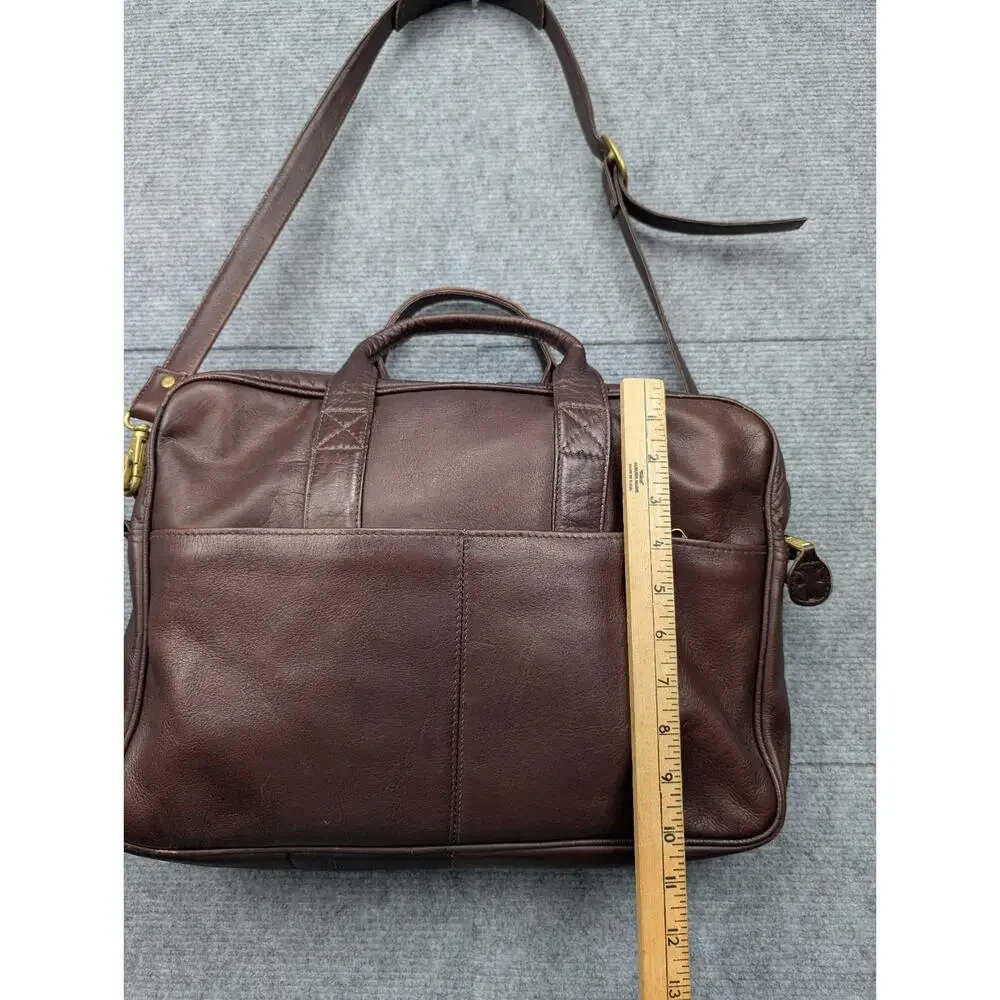 Frye Briefcase Messenger Bag Laptop Cherry Brown Leather Vintage Work School